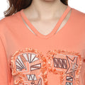 Front Embroidered Solid Winter Top - MODA ELEMENTI