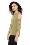 Cold Shoulder Printed Premium Top - MODA ELEMENTI
