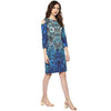 Deep Sea Cold Shoulder Midi Dress - MODA ELEMENTI