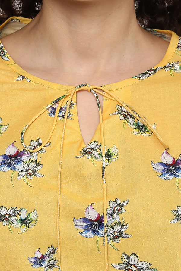 Front Tie Bell Sleeve Casual Top - MODA ELEMENTI