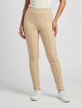 Women's Beige Slim Fit Pull-On Jegging