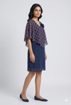 Women's Navy Blue Layered Cape Dress