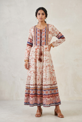 Ethnic Fusion Tiered Maxi Dress