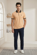 Mens Half Zip Polo T-Shirt
