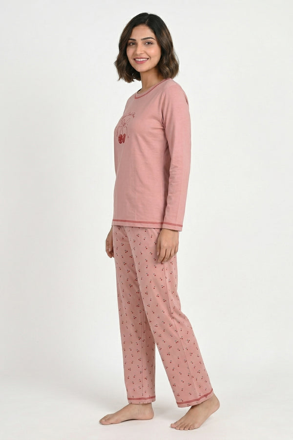 Cherry Bliss Comfort Night Suit Set