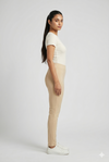 Women's Beige Slim Fit Pull-On Jegging