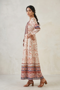 Ethnic Fusion Tiered Maxi Dress