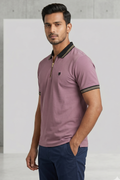 Mens Half Zip Polo T-Shirt