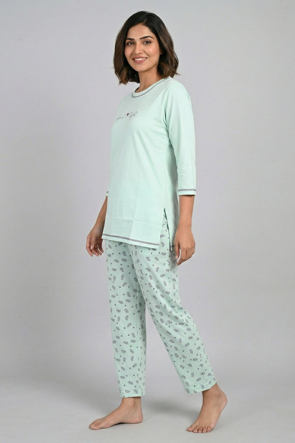 Minty Calm Comfort Night Suit Set