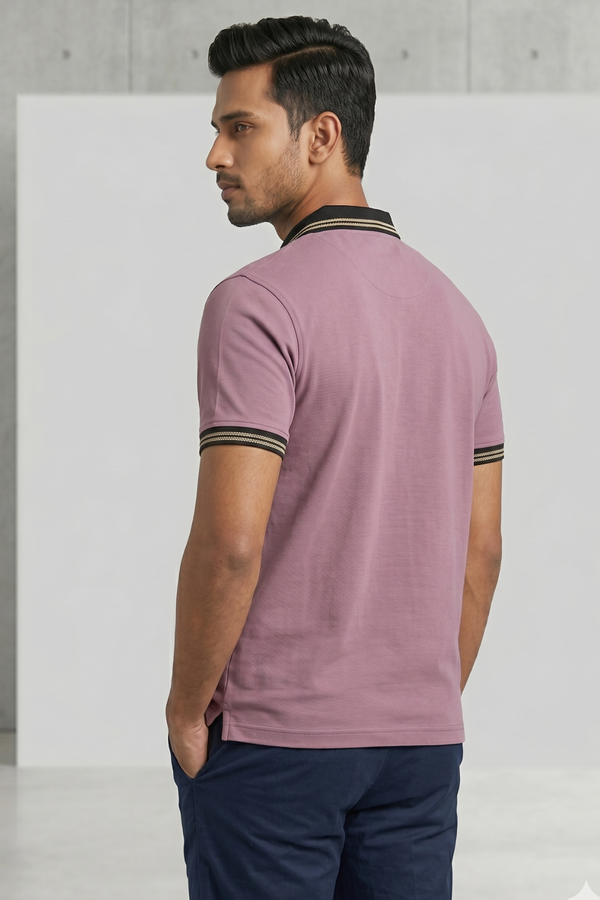 Mens Half Zip Polo T-Shirt