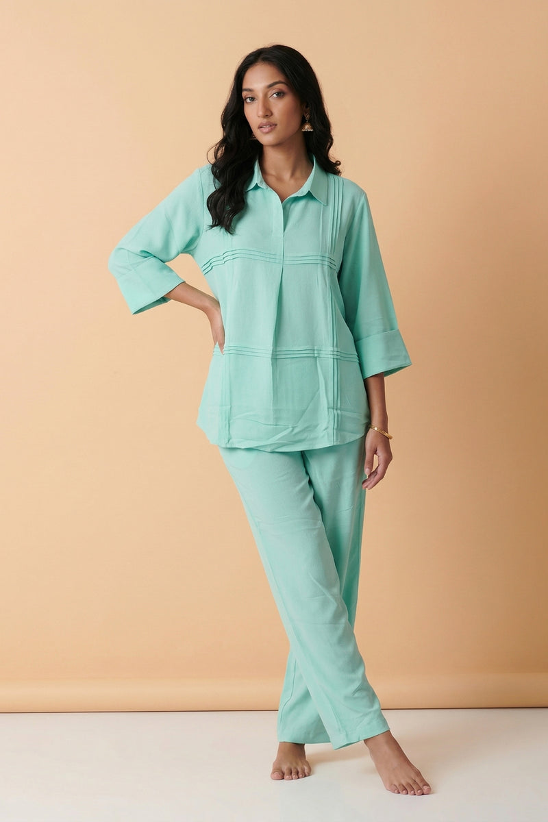 Mint Ease Panelled Co-ord Set