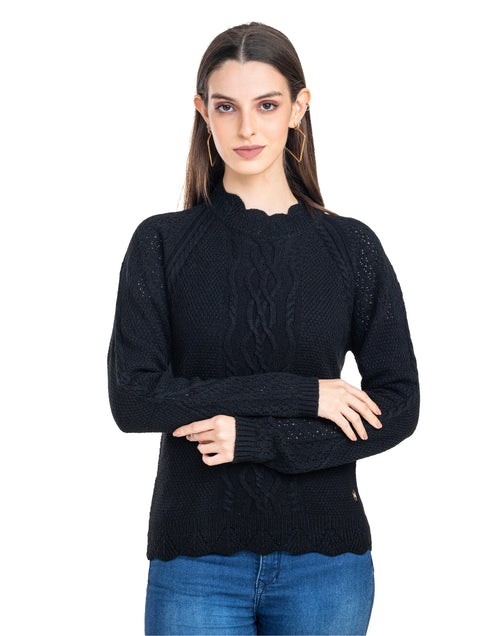 Moda Elementi Knitted sweaters pullover styles Black