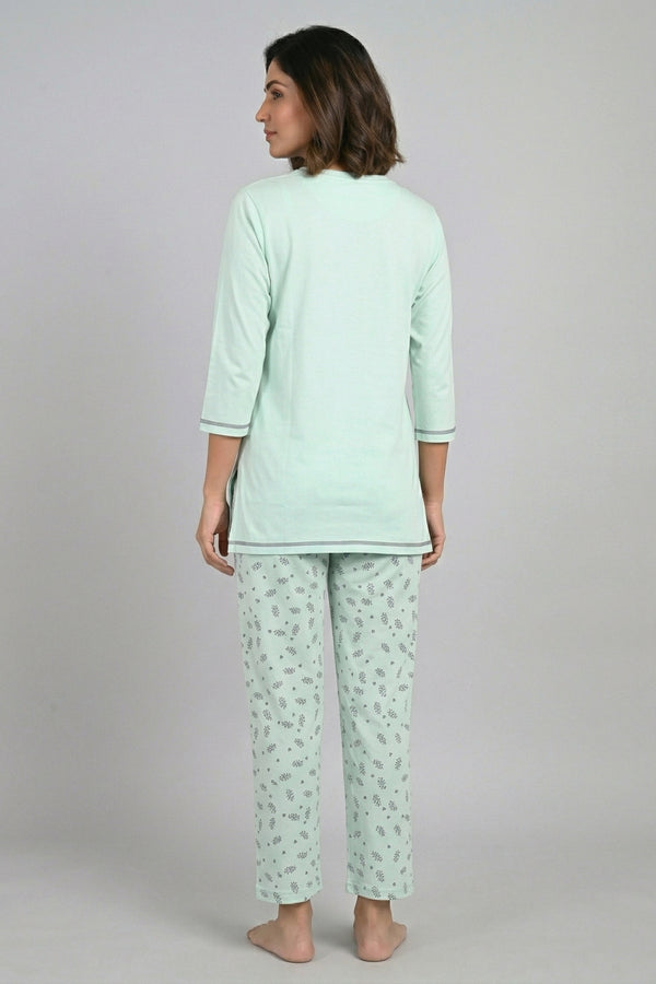 Minty Calm Comfort Night Suit Set