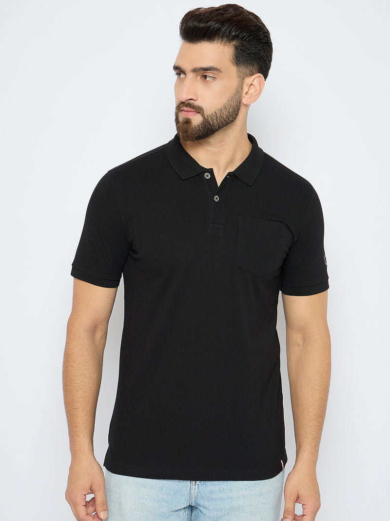 Axmann Men's Classic Black Polo T-Shirt with Chest Pocket