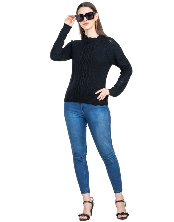Moda Elementi Knitted sweaters pullover styles Black