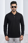 Men's Classic Black Full Sleeve Polo T-Shirt
