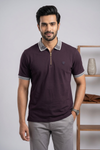 Mens Half Zip Polo T-Shirt
