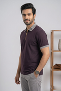 Mens Half Zip Polo T-Shirt