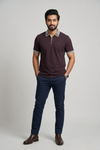 Mens Half Zip Polo T-Shirt