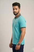 Mens Half Zip Polo T-Shirt