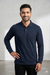 Men's Navy Blue Full Sleeve Polo T-Shirt