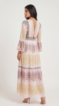 Blush Floral Tiered Maxi Dress