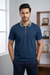 Mens Half Zip Polo T-Shirt