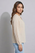 Women Solid Notch Neck Elegance Top