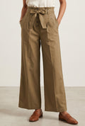 Women's High-Waist Wide Leg Palazzo Pants with Tie-Up Belt