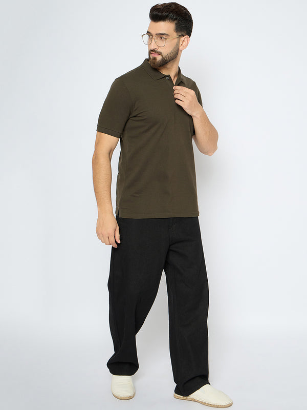 Men's Classic Dark Olive Polo T-Shirt