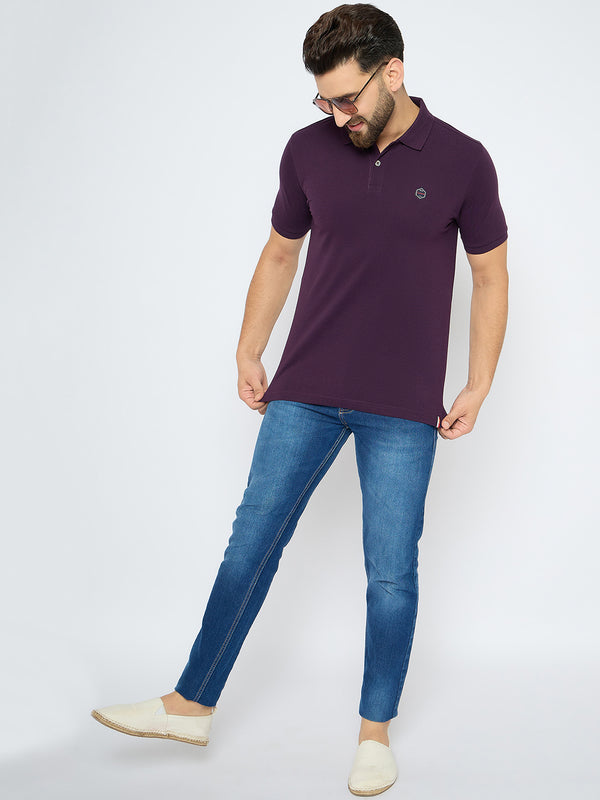 Men's Classic Plum Perfect Color Polo T-Shirt