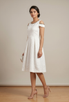 Ivory Grace Embossed Fit & Flare Dress