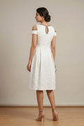 Ivory Grace Embossed Fit & Flare Dress