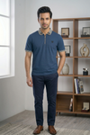 Mens Half Zip Polo T-Shirt