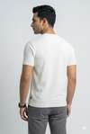 Men's White Textured Crew Neck T-Shirt