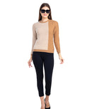 Moda Elementi Knitted sweaters pullover styles Brown Beige