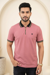 Mens Half Zip Polo T-Shirt