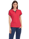 Women Collar Rose color T-shirt
