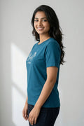Women Teal Casual Tee