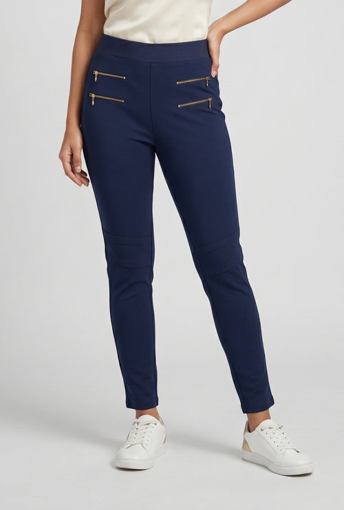 Women's Navy Blue Slim Fit Jeggings