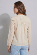 Women Solid Notch Neck Elegance Top