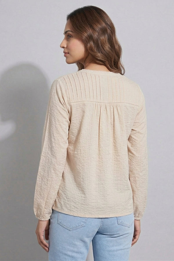 Women Solid Notch Neck Elegance Top