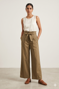 Women's High-Waist Wide Leg Palazzo Pants with Tie-Up Belt