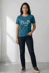 Women Teal Casual Tee