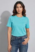Sky Blue Casual Cotton T-Shirt