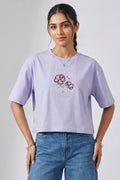 Lavender Aesthetic Crop T-Shirt