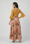Mustard Mosaic Flared Maxi Dress
