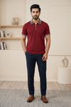Mens Half Zip Polo T-Shirt