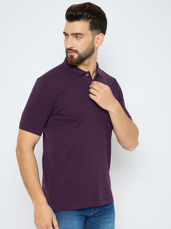 Men's Classic Plum Perfect Color Polo T-Shirt