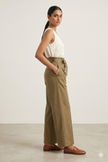 Women's High-Waist Wide Leg Palazzo Pants with Tie-Up Belt